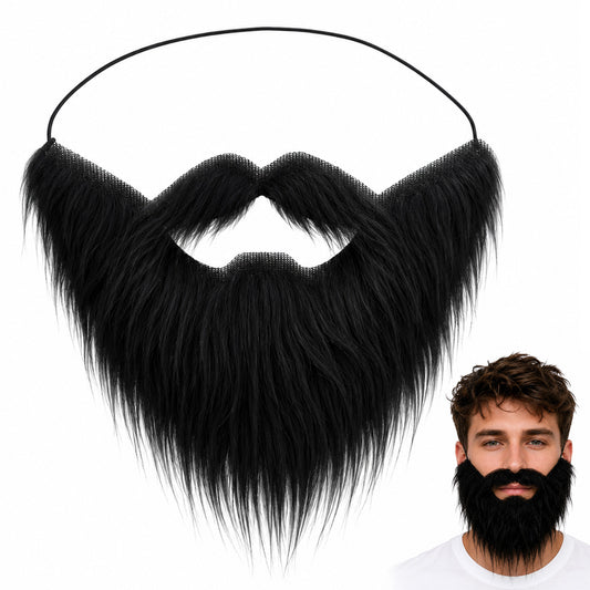 Fake Mustache Fake Beard with Elastic Band for Cosplay Halloween Party