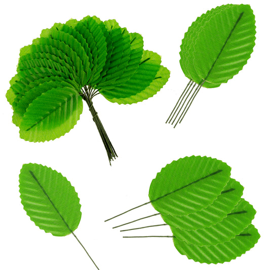 HekouJiub 200 Pcs Artificial Leaves Single Green Leaves for Decoration for Bouquets, Artificial Wreaths and Vine Decorations(Green)