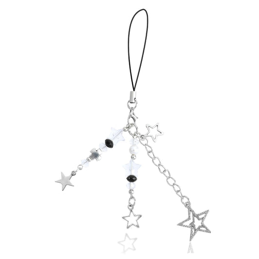 Lusofie Phone Charms Y2K Cute Star Phone Charm Keychain Aesthetic Beaded Phone String Accessories for Women Girls(15cm/5.9in)