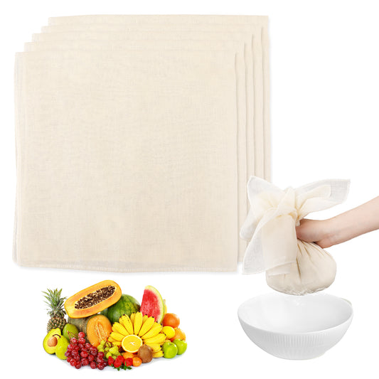 8pcs Grade 100 Cheese Cloths Bags,Reusable Muslin Cloth,19.49 x 19.09inch Hemmed Cheese Cloth for Straining,Craft,Cooking,Baking,Juicing Making