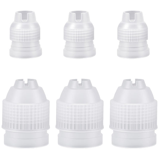 6 Pcs Couplers for Piping Bags - Two Sizes Piping Bag Couplers for Icing Nozzles Cake Decorating Tips