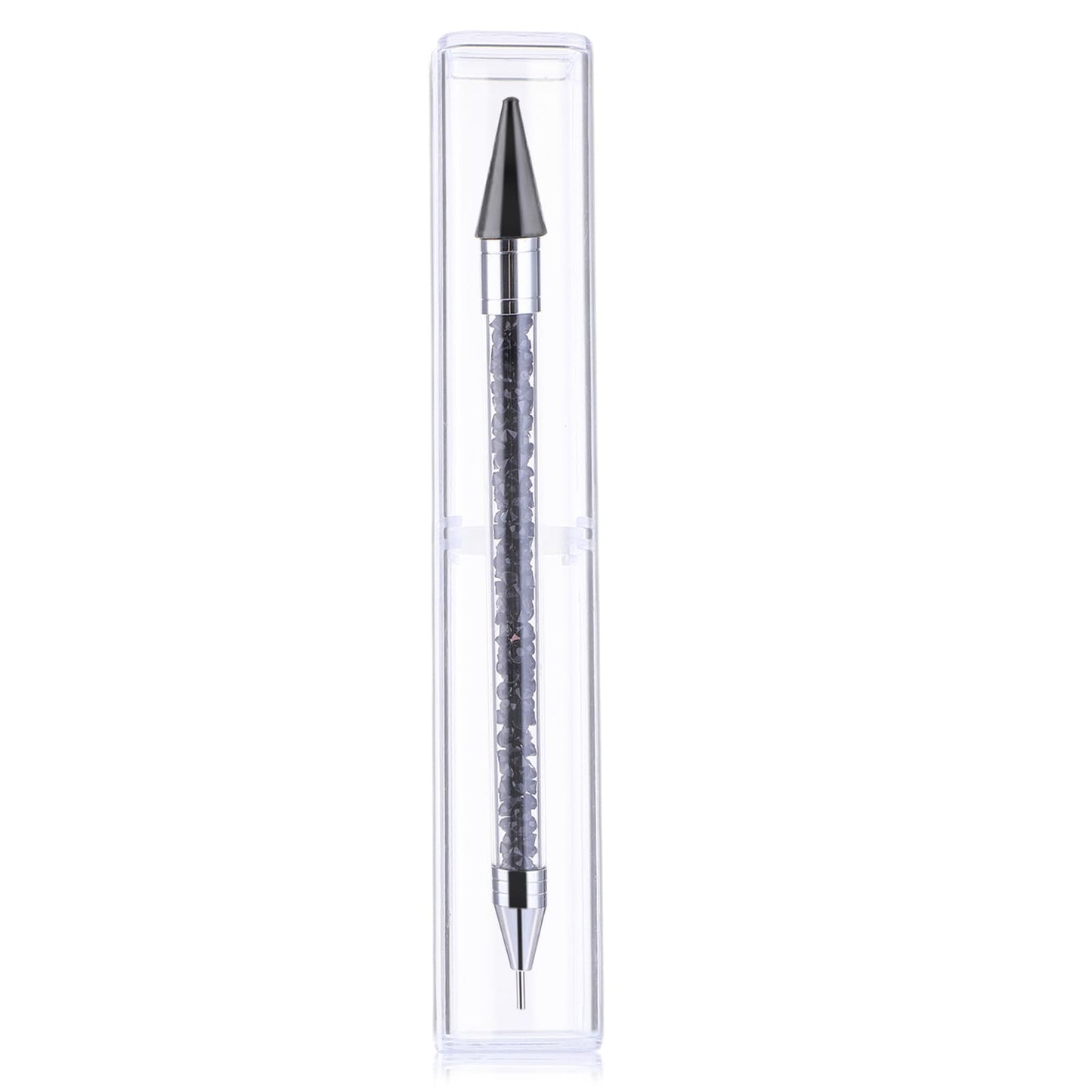 Rhinestone Picker Dotting Pen Diamond Art Pen Dual-ended Wax Pencil Rhinestone Applicator for Nail Art Gem Pick Up Tool with Storage Case(Black)