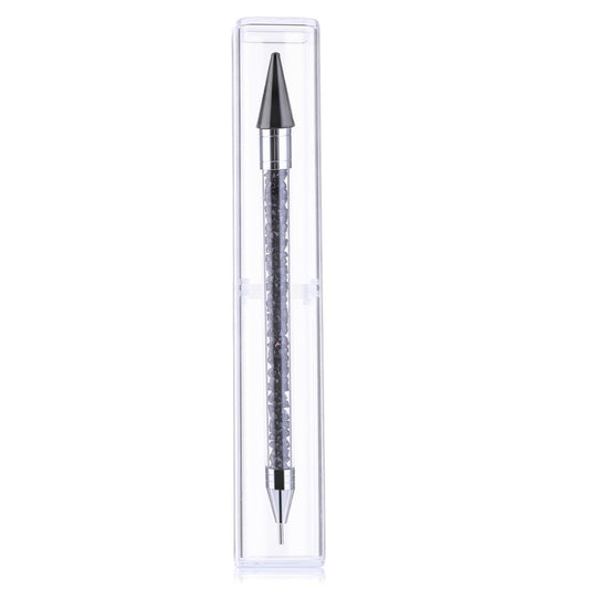 Rhinestone Picker Dotting Pen Diamond Art Pen Dual-ended Wax Pencil Rhinestone Applicator for Nail Art Gem Pick Up Tool with Storage Case(Black)