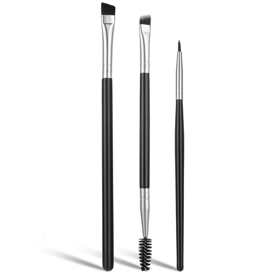 Lusofie 3pcs Eyeliner Brush Set, Professional Eye Makeup Brushes Angled Eyeliner Concealer Brushes Ultra Flat Thin Brush Beveled Eyebrow Brush for Eye Brow Eye Liner Brushes Fine Point