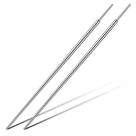 Lusofie 2Pcs Piercing Taper, Stainless Steel Body Piercing Stretching, 18G Flat Back Earring Insertion Tool, Threadless Insertion Pin for Nose Lip Ear Tragus Helix Eyebrow(Silver)