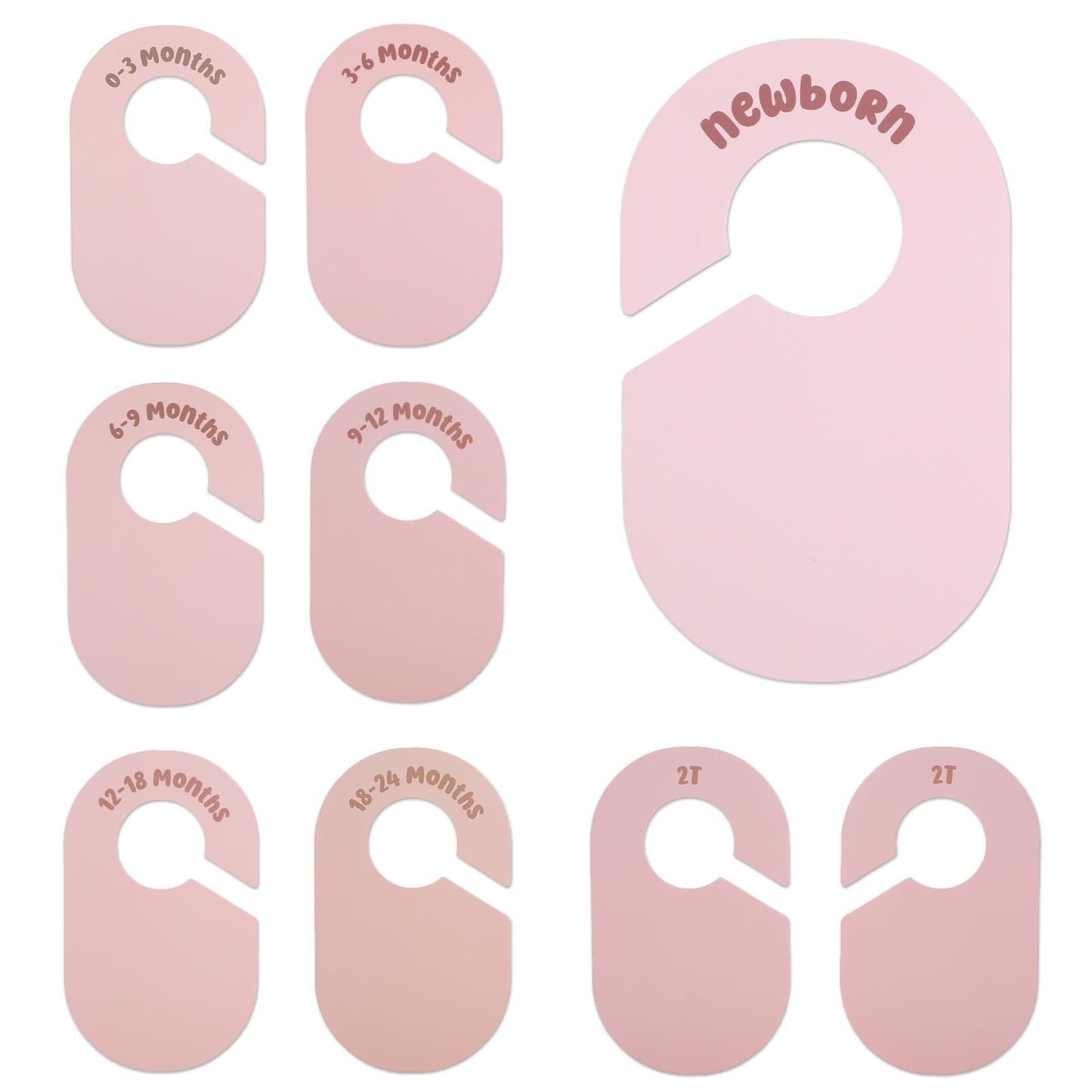 Josojoou 8PCS Baby Clothes Dividers for Closet, Double-Sided Baby Size Closet Dividers, Nursery Closet Organizer for Newborn to 24 Months Baby Clothes (Pink)