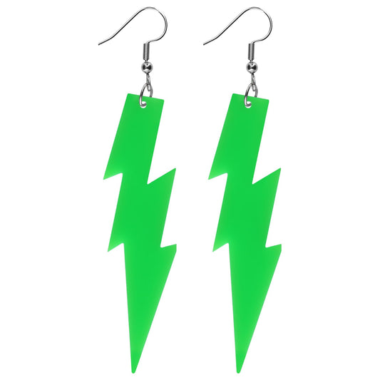 Multicolor 80s Earrings for Women Acrylic Lightning Bolt EarringsRetro Exaggerated Party Earrings Flash Lightning Bolt Dangle Earring Halloween Jewelry 80's Outfit Party Accessories for Teens Adults