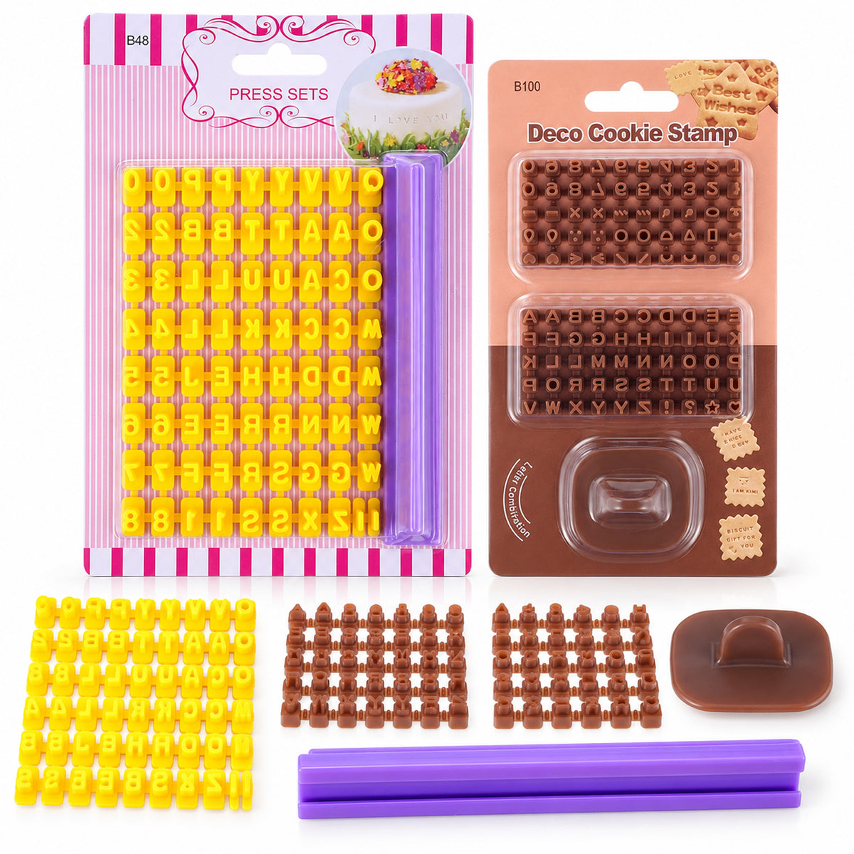172 Pcs Letter Stamps for Clay, Alphabet Number Symbols Cookie Cutters Set