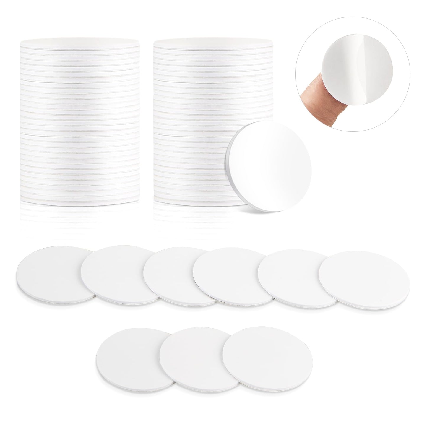 NFC Tag 30Pcs NFC Stickers White NTAG215 Tag Rewritable Round Coin NFC Cards with Adhesive Back Compatible with Tagmo NFC Enabled Mobile Phones
