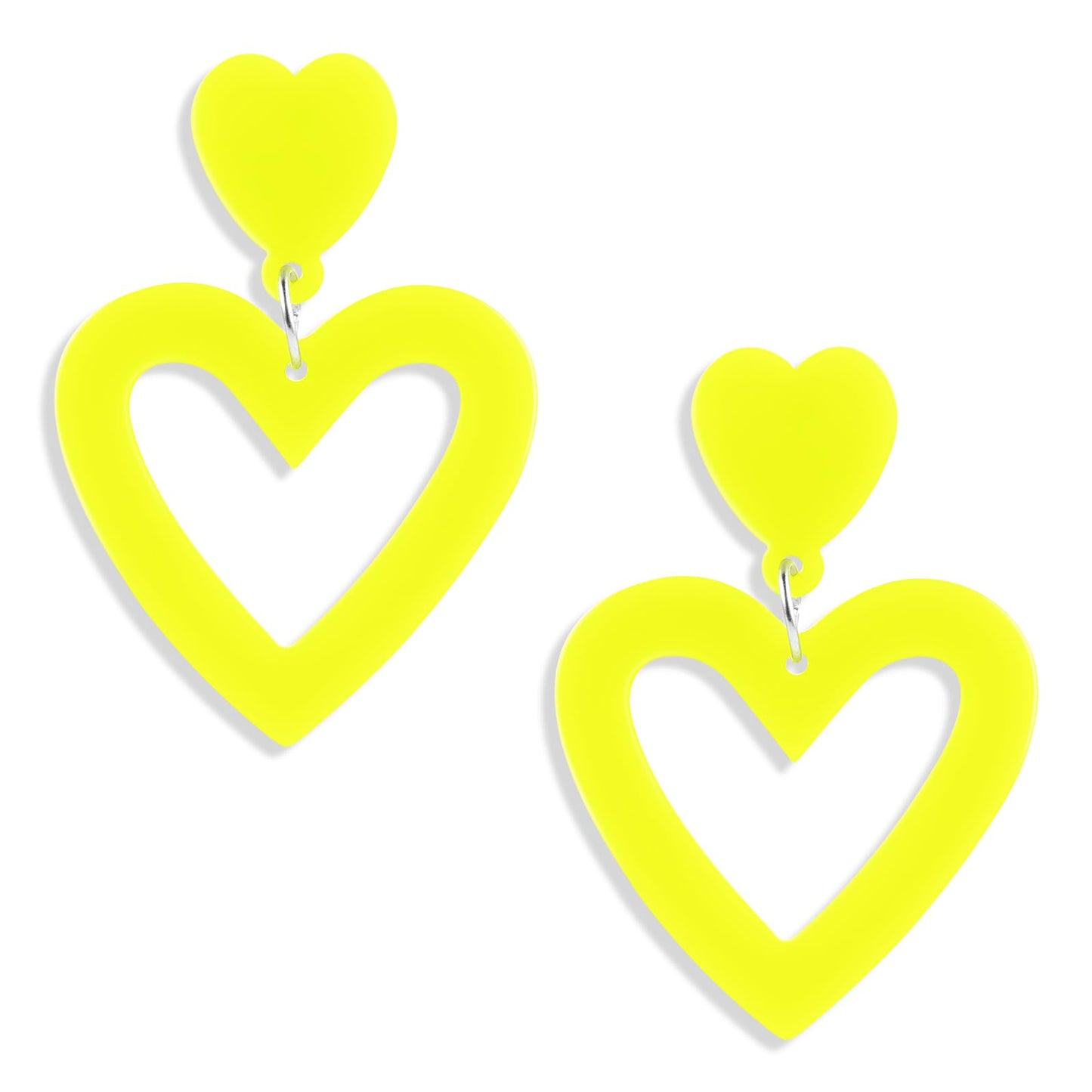 Acrylic Double Heart Valentines Earrings for Women Heart Statement Earring Love Heart Earrings Dangle for Valentine's Day Mother's Day Birthday Heart Shaped Earrings for Women Girl Jewelry Gifts