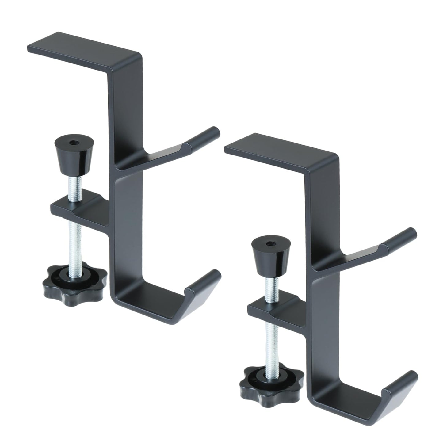 Lusofie 2Pcs Desk Clamp Metal Desk Hook Headphone Holder Desk Table Clamp Backpack Hook for Desk Adjustable Desk Headphone Hanger Hook(Gray)