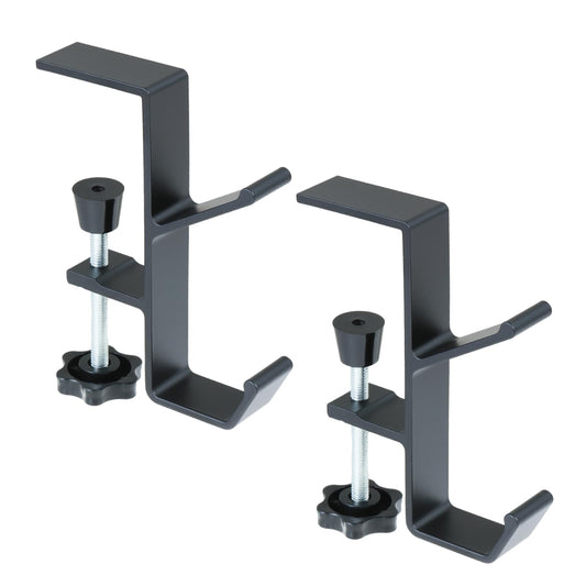 Lusofie 2Pcs Desk Clamp Metal Desk Hook Headphone Holder Desk Table Clamp Backpack Hook for Desk Adjustable Desk Headphone Hanger Hook(Gray)