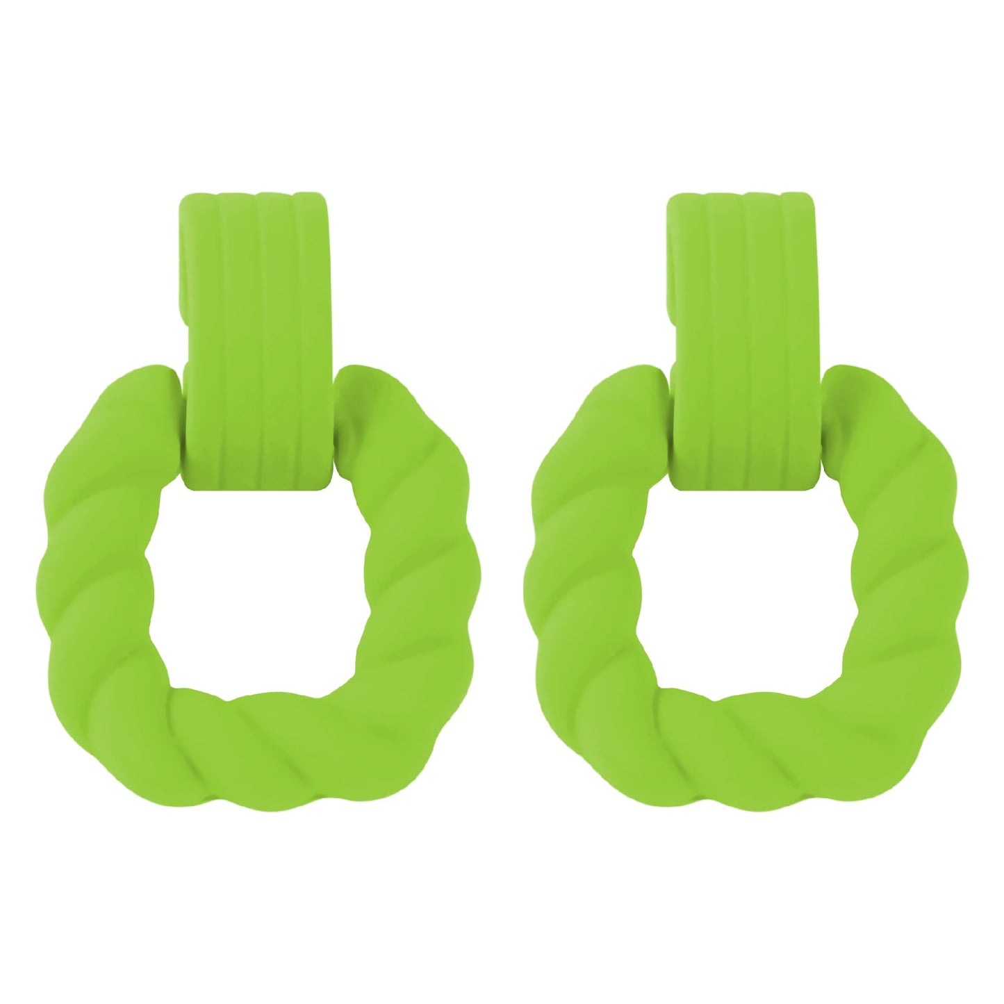 Lime Green Acrylic Earrings for Women Light Green Rectangle Earrings Twisted Geometric Statement Earrings Neon Green Earrings for Women Cute Square Candy Earrings for Women Girls Gifts