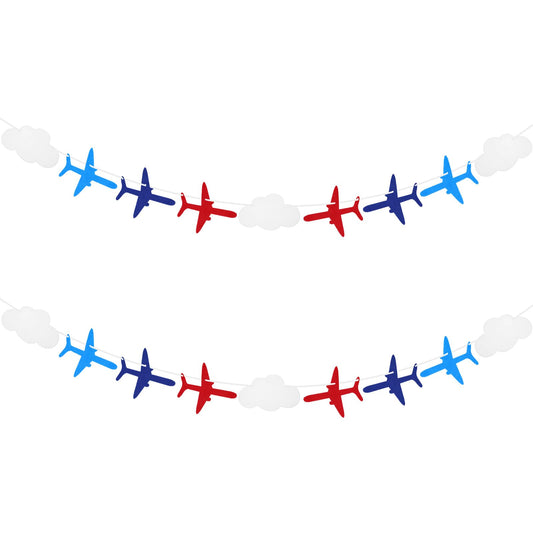 Lusofie 2 Pcs Cloud Garland Airplane Party Decorations Banner Airplane Birthday Party Decorations For Aviation Travel Themed Party Decorations Supplies