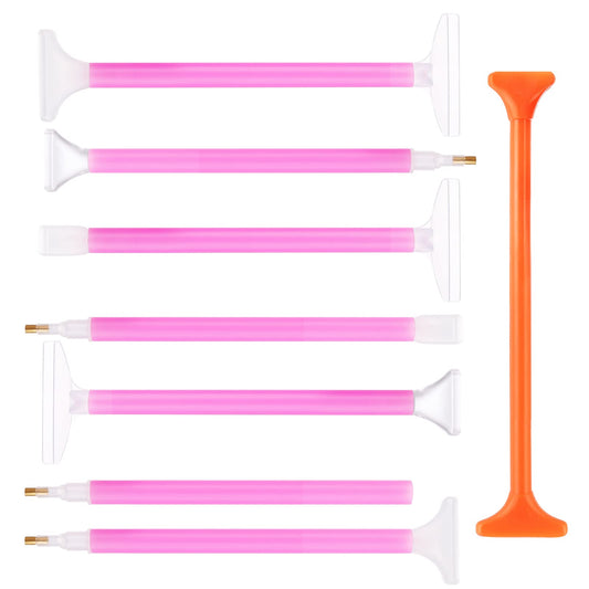 8Pcs Diamond Painting Pens 5D Diamond Embroidery Pen Diamond Painting Tools Pen Drawing Point Drill Pen Diamond Art Tools Accessories for Crafts DIY Diamond Painting