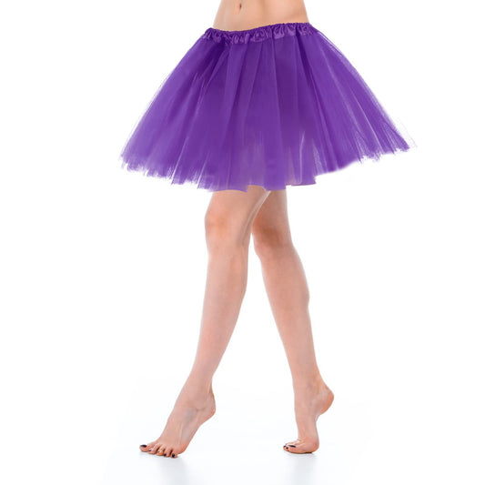 Women's Tulle Skirt Teen Adult Classic Elastic 3 Layered Tulle Tutu Skirt for Dress-up Parties Dancing for Women and Teens Dark Purple