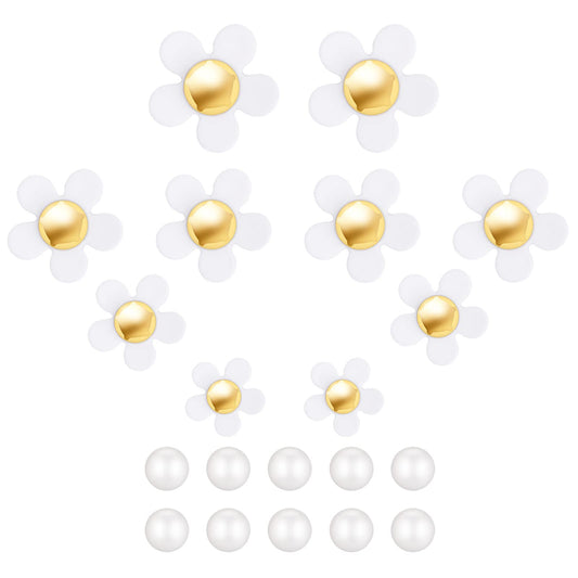 Lusofie 20PCS Pearl and Flower charms for Women and Girls Designer Shoe charms Cute Flower Pins, Cool Trendy Shoe Decoration, Luxury Clog Accessories Wristband,