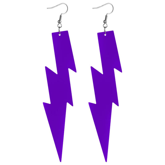 Multicolor 80s Earrings for Women Acrylic Lightning Bolt Earrings Retro Exaggerated Party Earrings Flash Lightning Bolt Dangle Earring Halloween Jewelry 80's Outfit Party Accessories for Teens Adults