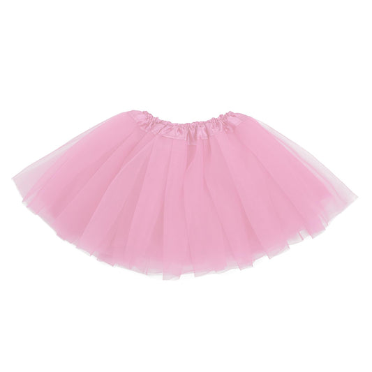Yolev 3 Layered Soft Tulle Tutu Skirt for Girls Princess Ballet Dance Dress Kid Tulle Dance Skirt for Little Girls Birthday Outfit (Pink)
