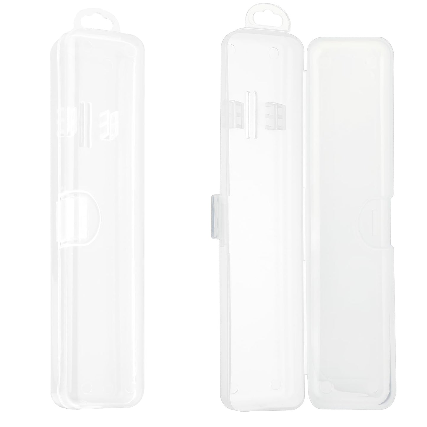 Lusofie 2 Pcs Toothbrush Case Clear Toothbrush Holder Case Plastic Toothbrush Travel Case Dual Card Slot Toothbrush Covers Plastic for Traveling Toothbrush Storage Travel Camp Business Trip