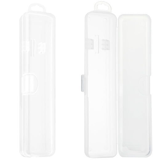 Lusofie 2 Pcs Toothbrush Case Clear Toothbrush Holder Case Plastic Toothbrush Travel Case Dual Card Slot Toothbrush Covers Plastic for Traveling Toothbrush Storage Travel Camp Business Trip