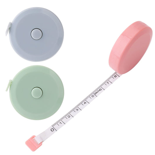 Lusofie 3Pcs Retractable Tape Measure, 2M/79in, ABS Plastic, Double Sided, Push Button Lock, mini measuring tape for body, fabric and cloth (Pink, Blue, Green)