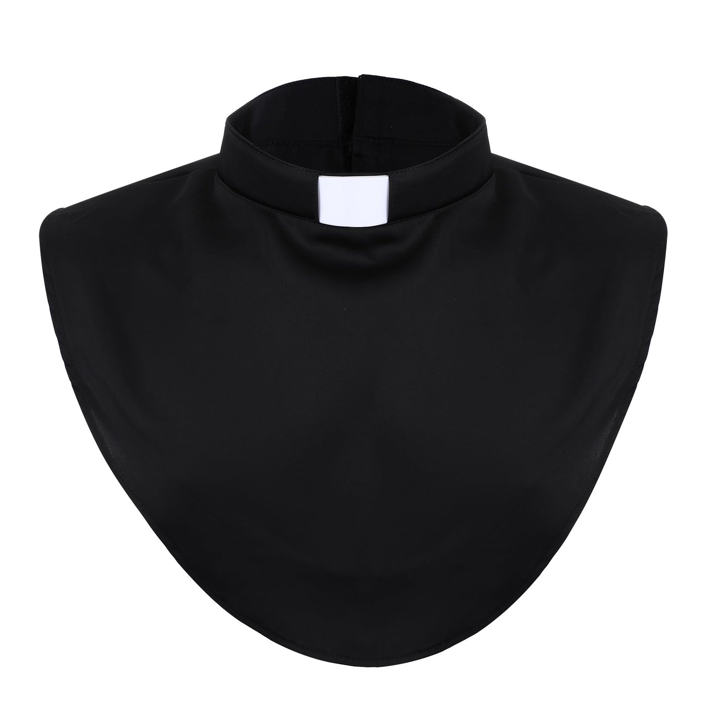 Professional Clergy Collar - Black Clergy Shirt Collars with Removable White Tab Insert, 1-Piece Unisex Detachable Priest Collar Minister Costume Accessory for Formal Wear & Role Play