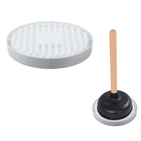 Plunger Tray White Toilet Plunger Holder,Plunger Tray Air Drying Mat for Bathroom Plunger,Plunger Holder Catches Drips & Dries Quickly