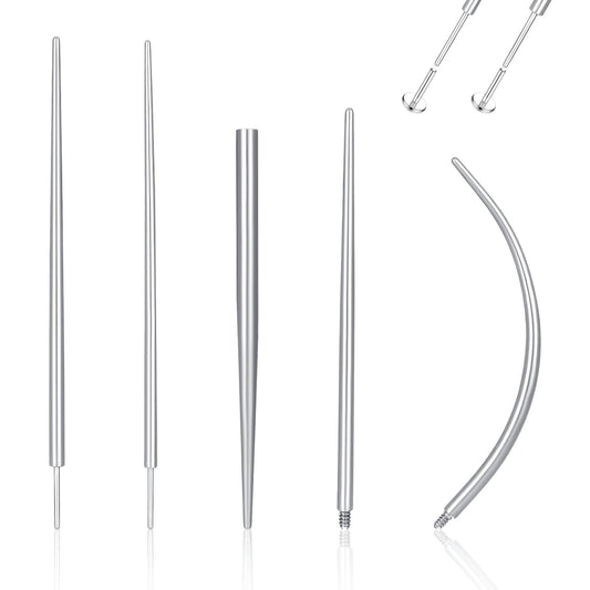 Gemoioio 14G 16G Piercing Kit, Piercing Tools for Changing Jewelry, Stainless Steel Taper & Application Tool for Ear Nose Lip, Threadless Insertion Pin Tool for Body Piercings