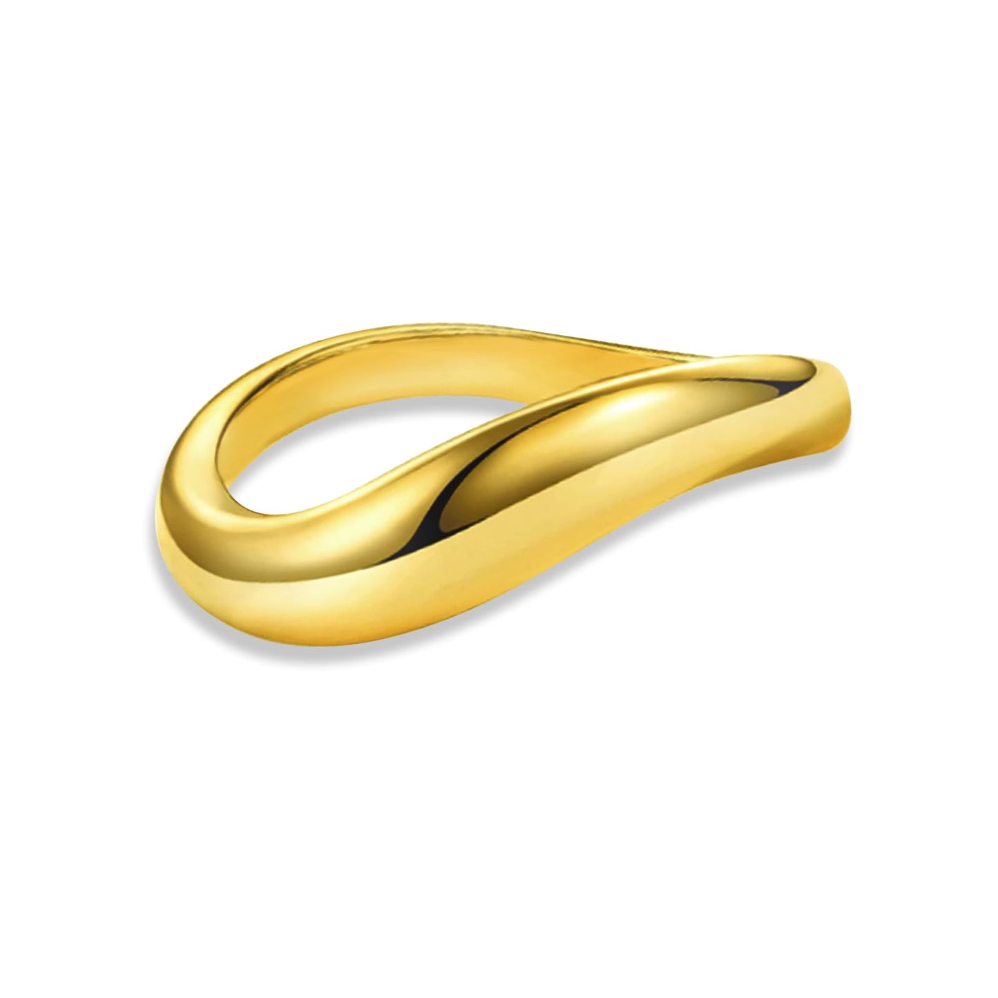 Lusofie Statement Ring Gold Wave Ring Gold Stacking Rings Twisted Rope Eternity Band Ring Jewelry for Women Girls(Gold,8)