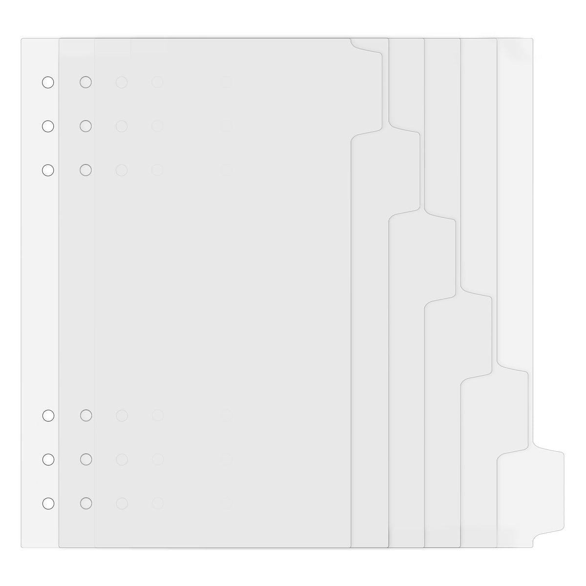 6 Pcs A5 Binder Dividers 6 Holes Plastic A5 Dividers with Tabs White Planner Divider for Binder Notebook Journal Diary Memo Notepad