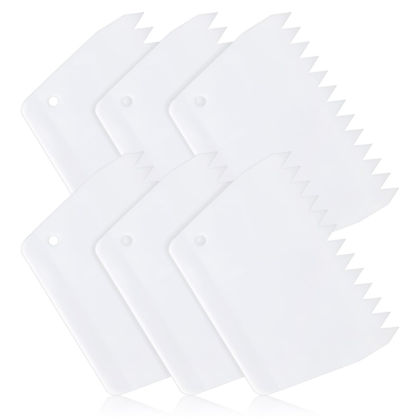 Lusofie 6 Pcs Flexible Glue Spreader Silicone Reusable Glue Spreader Spackle Tool 2/5 Inch Tooth Notched Trowel For Applying Glue Epoxy Resin Putty