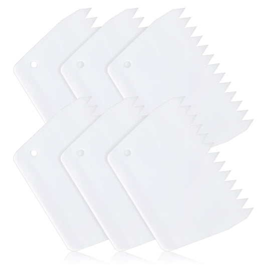 Lusofie 6 Pcs Flexible Glue Spreader Silicone Reusable Glue Spreader Spackle Tool 2/5 Inch Tooth Notched Trowel For Applying Glue Epoxy Resin Putty