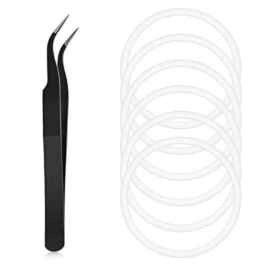 6 pcs Gasket Replacement Silicone Lid Replacement Water Bottle Gasket Replacement with Tweezers for Wide Mouth Lid Water Bottles Leak Proof O Ring Seal Ring 2.2inch