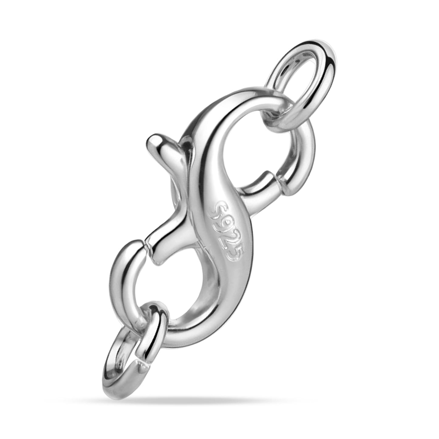 925 Sterling Silver Lobster Clasp 925 Double Opening Necklace Extender Bracelet Clasps and Closure Lobster Claw Clasps for Jewelry Making Necklace Bracelet Clips DIY Jewelry Connector