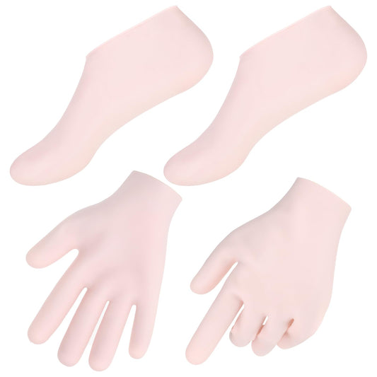 Moisturizing Glove Socks Set 2 Pairs,Silicone Gel Spa Socks & Gloves for Dry Cracked Skin,Reusable Foot Gloves to Hydrating Skin Care,Suitable for Most Sizes
