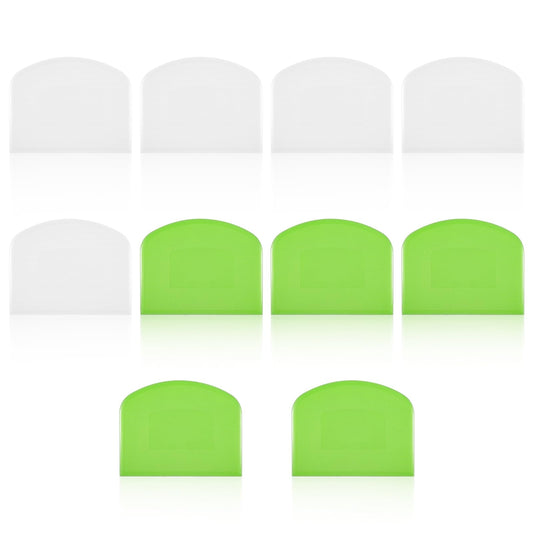 10Pcs Dough Scraper Bench Scraper Plastic Flexible Bowl Scraper 4.53x3.54In Angles Cake Scraper Cake Modeling Utensils Baking Supplies Scraper Tool Kitchen (White,Green)