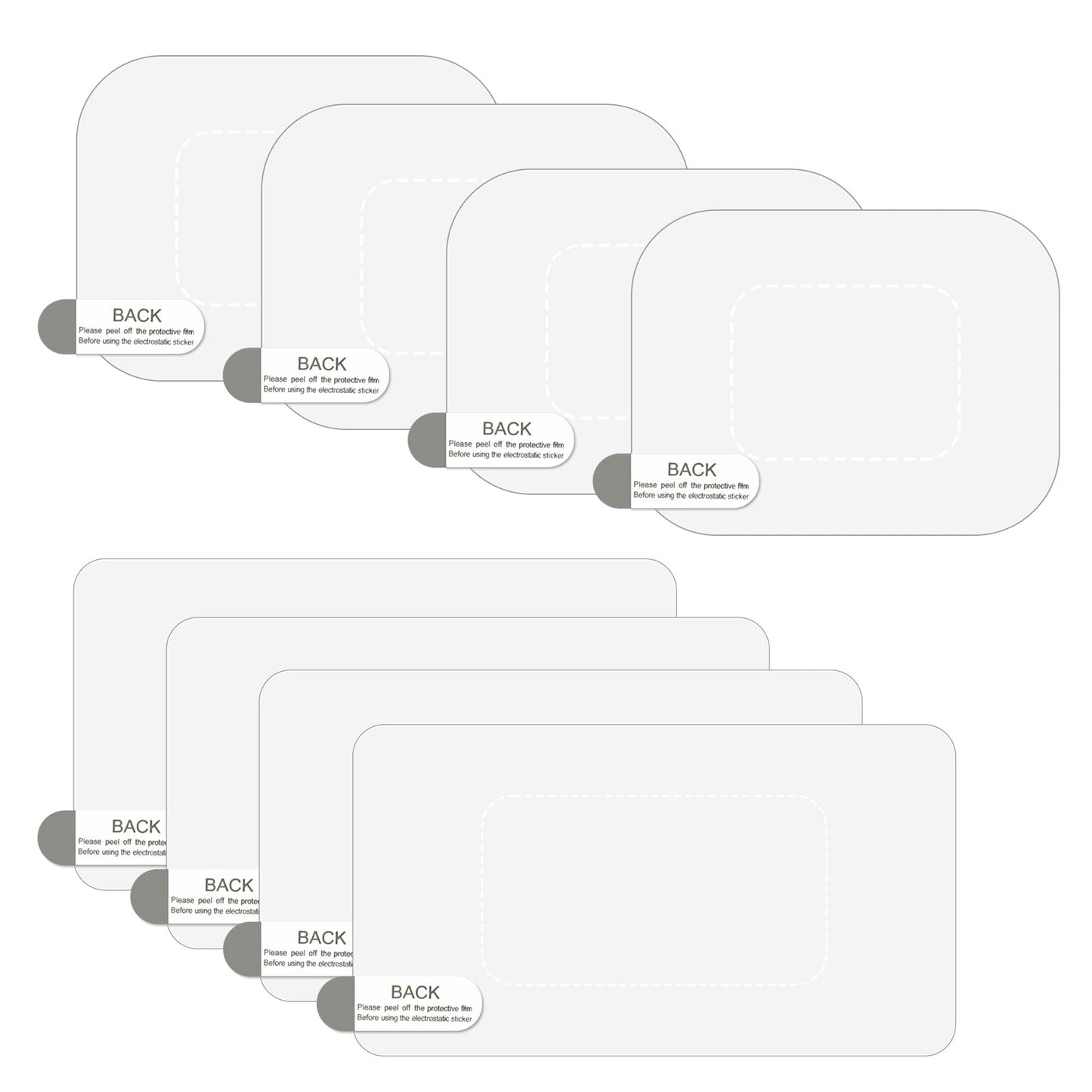 8Pcs Clear Electrostatic Stickers Dashcam Windshield,Sticke Sticker Shield for Windshields,Prevent Scratching & Falling,Windshield Sticker for Mounting Dash cam Phone Projection Screen