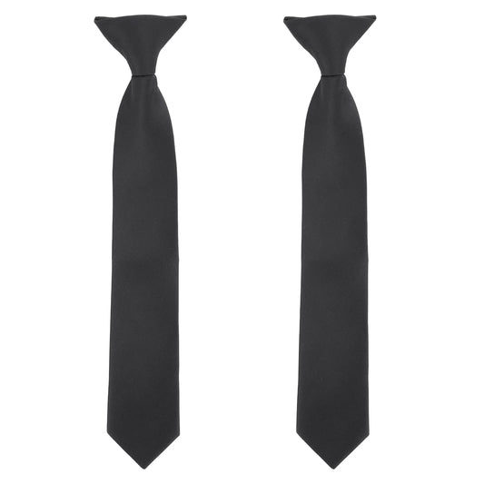 Yolev 14 Inch Boy's Clip-on Ties Solid Color Clip-on Ties Pre-tied Neckt Adjustable Neck Strap Tie for Wedding Graduation