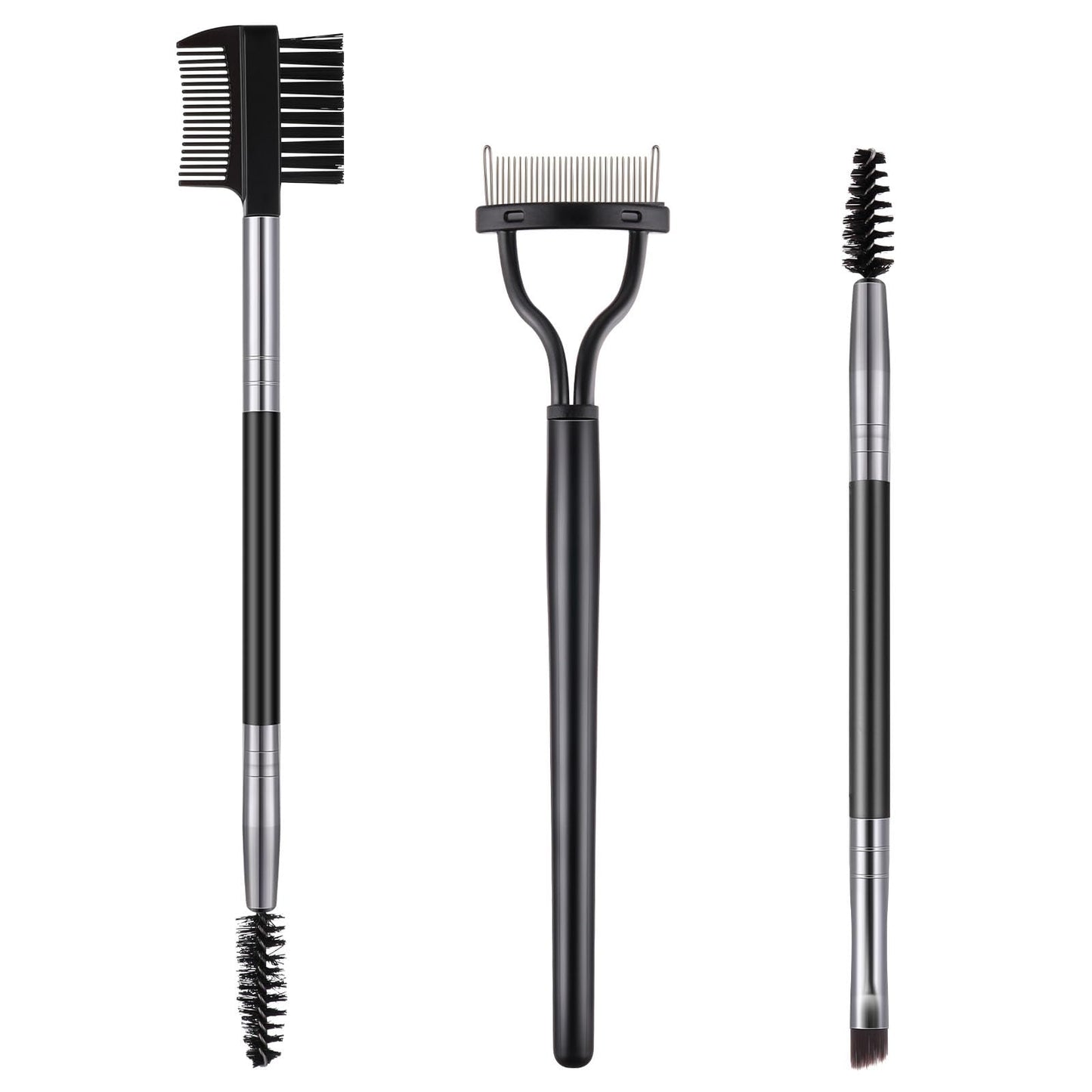 Lusofie 3Pcs Eyelash Separator Tool, Eyelash Comb Eyebrow Spoolie Brush&Comb Double Head Eye Brow Grooming Brush Set Eye Makeup Tools