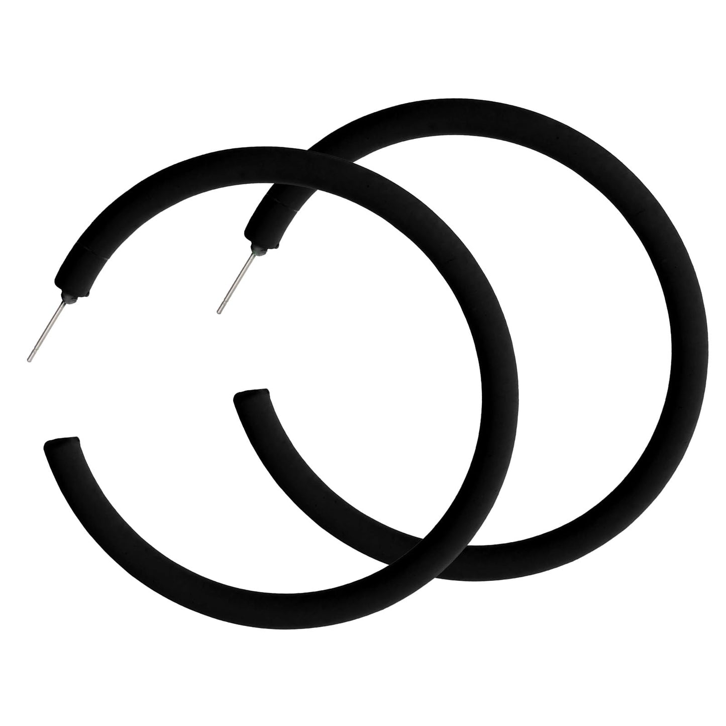 Acrylic Large Hoop Earrings 2.36 Inch Hoop Earrings 80s Earrings for Women Retro Neon Pink Earrings Colorful Big Hoop Statement Earring Hot Pink Lightweight Earrings for 80s Party Accessories (Black)