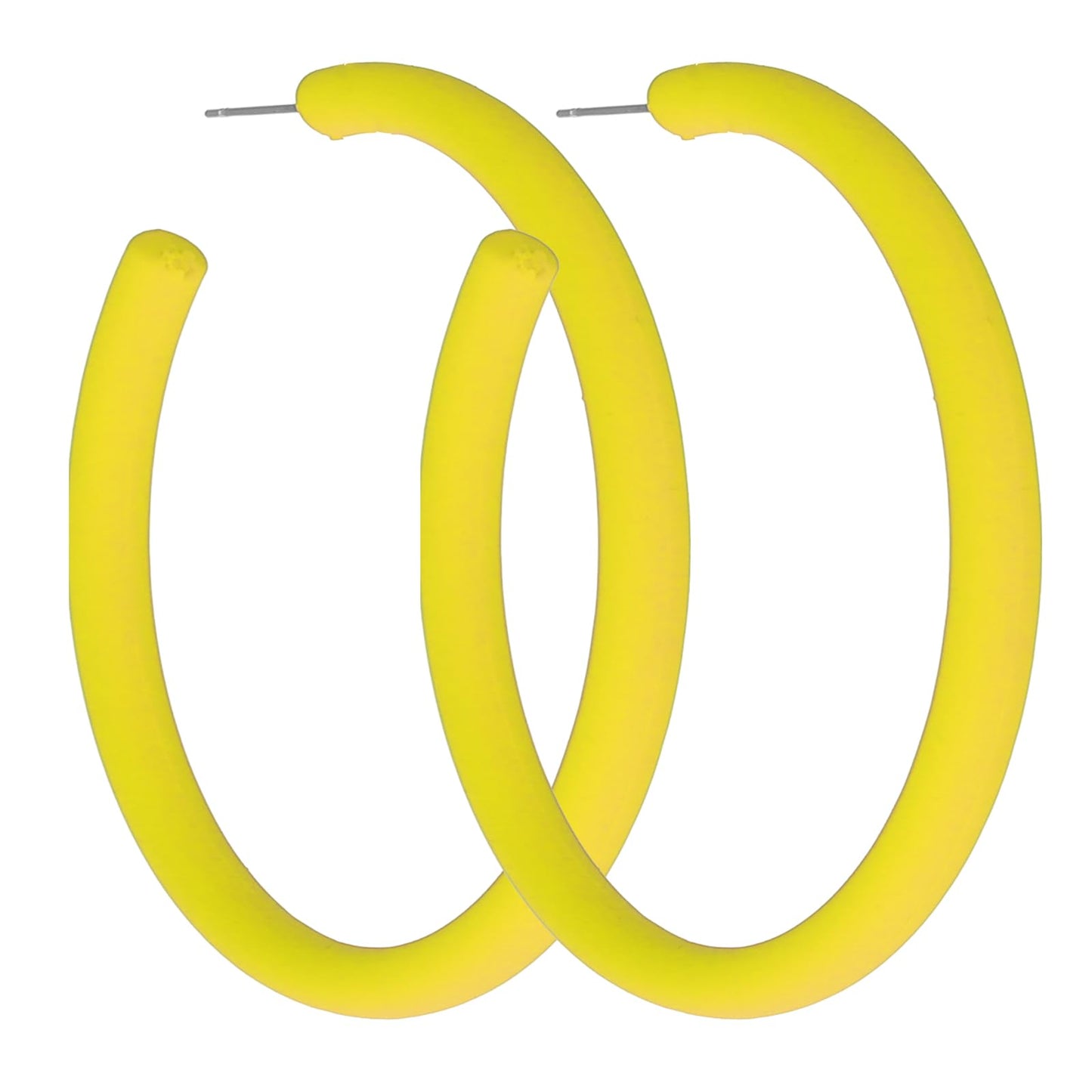 Yellow Hoop Earrings for Women Retro Neon Yellow Earrings Acrylic Large Hoop Earrings 80s 90s Earrings Colorful Big Hoop Statement Earring Yellow Lightweight Earrings for 80s Party Accessories