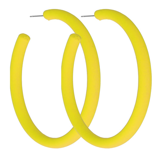 Yellow Hoop Earrings for Women Retro Neon Yellow Earrings Acrylic Large Hoop Earrings 80s 90s Earrings Colorful Big Hoop Statement Earring Yellow Lightweight Earrings for 80s Party Accessories