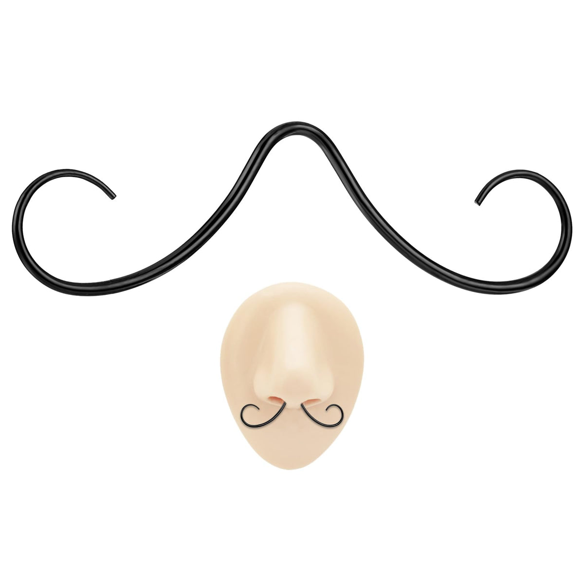 Mustache Septum Ring Black Septum Mustache Nose Ring Piercing Jewelry