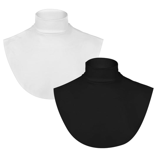 Yolev Turtleneck Fake Collar Detachable Dickey Collar for Women Men Cotton Half Mock Turtleneck Black White Unisex