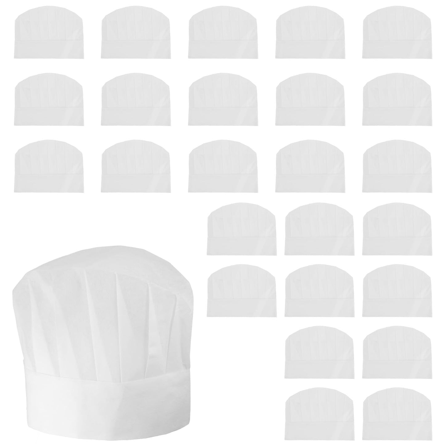 Yolev 25 Pack Chef Hat Disposable Chef Hats Adjustable Bakery Hats White Chef Toques Caps Home Kitchen, Baking and Party Favors