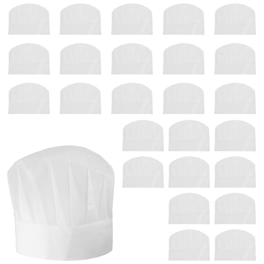 Yolev 25 Pack Chef Hat Disposable Chef Hats Adjustable Bakery Hats White Chef Toques Caps Home Kitchen, Baking and Party Favors