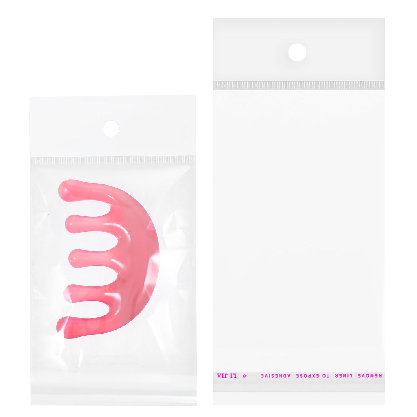Ziuohaa 200PCS 4x6 in Clear Bags for Packaging Self Adhesive with Hanging Hole, 4x6 Clear Bags for Earring, Necklace, Jewelry Packaging