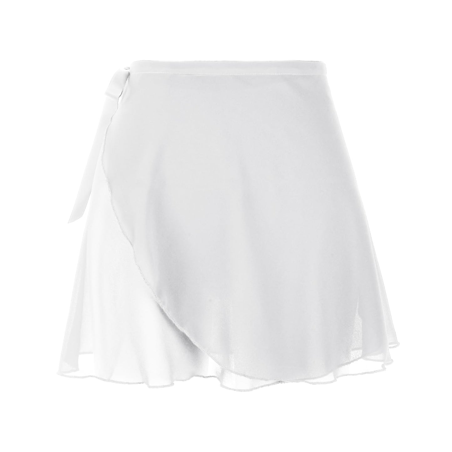Lusofie Ballet Skirt Adjustable Waist Tie Chiffon Skirt Wrap Dance Skirt Breathable Ballet Skirt Women(White)