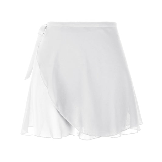 Lusofie Ballet Skirt Adjustable Waist Tie Chiffon Skirt Wrap Dance Skirt Breathable Ballet Skirt Women(White)